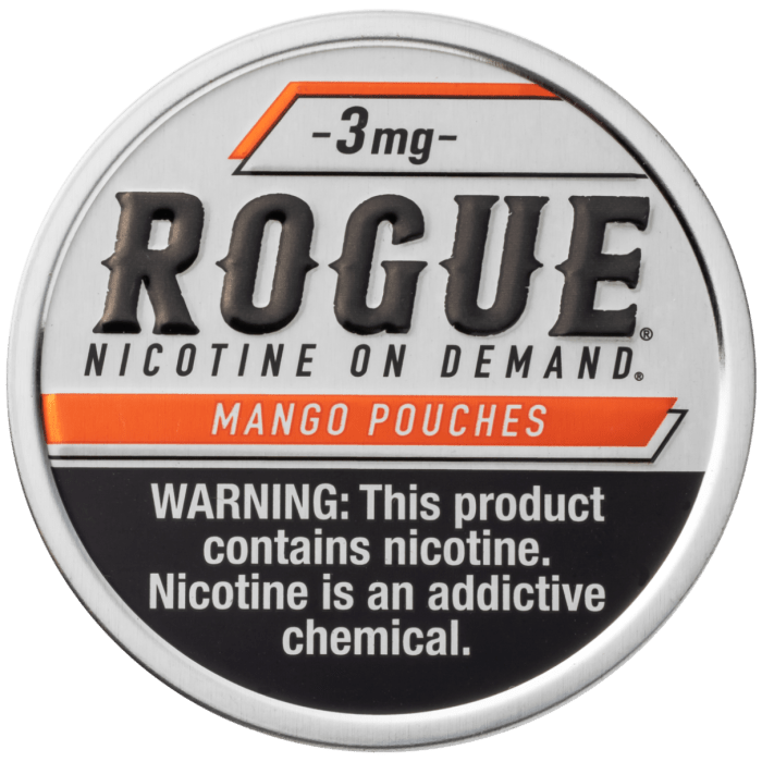 Rogue Mango 3mg, 6mg - www.usanico.comNicotine Pouches5 cans3mg