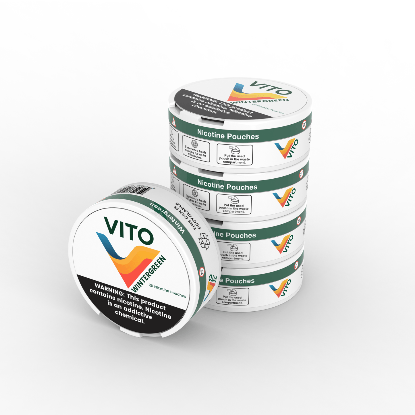 VITO Wintergreen - www.usanico.comNicotine Pouches5 cans3mg