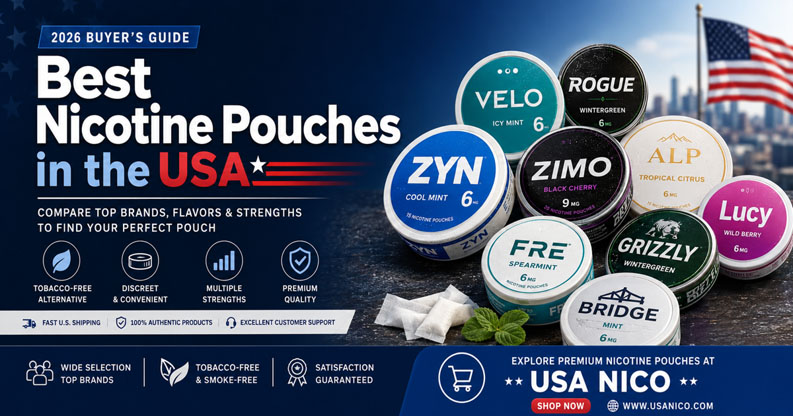 Best tobacco-free nicotine pouches available in the USA with multiple flavors and nicotine strengths.